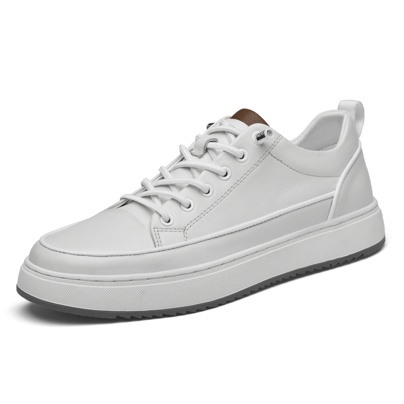 Fransikin fall sneakers High Quality Men Casual Shoes Cow Leather Mens Sneakers Handmade Breathable Mens Loafer Luxury Brand New White Skate Shoes Man