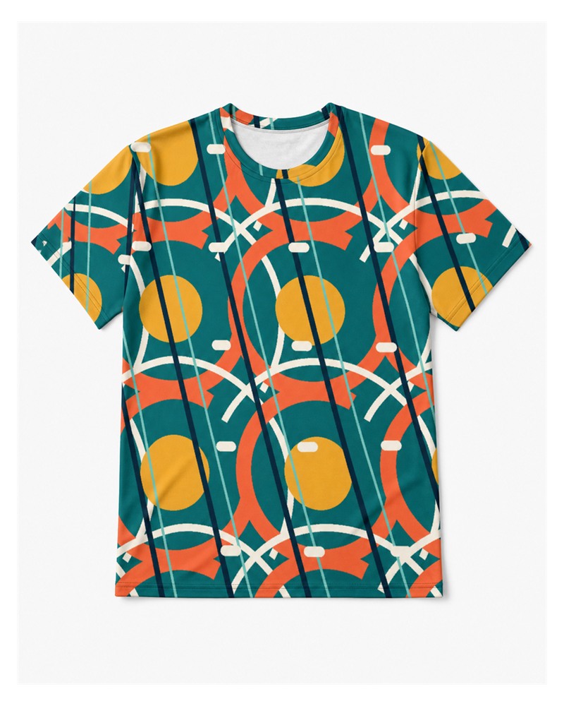 Big & Tall Solar Court Digital Print T-Shirt and Shorts Set