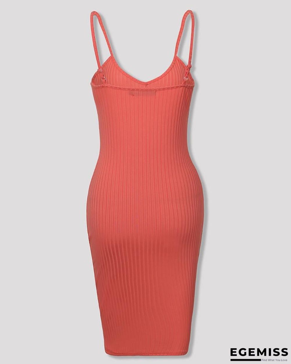 Spaghetti Strap V-Neck Bodycon Dress | EGEMISS