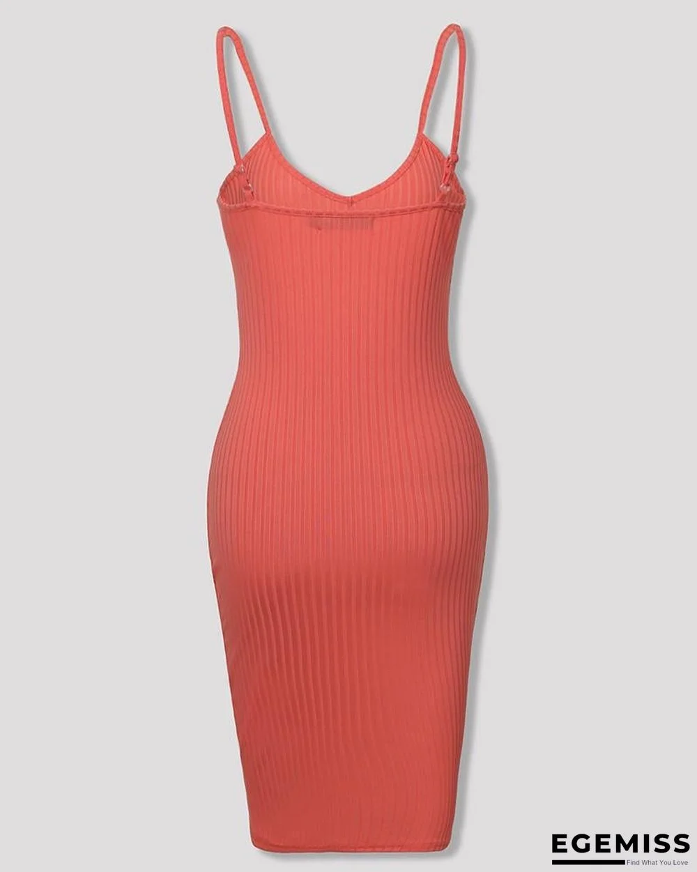 Spaghetti Strap V-Neck Bodycon Dress | EGEMISS