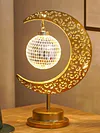 Muslim Crescent Moon Lamp Ramadan Gifts Islamic Table Decor Night Lamp Eid Mubarak Ramadan Lights for Home Bedroom Dining Holiday Festival Decor