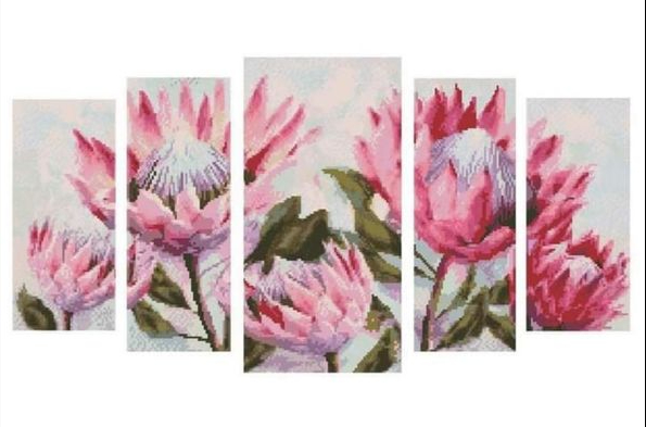 

5pcs Flower - Round Drill Diamond Painting - 95*45CM (Multi Big Size), 501 Original