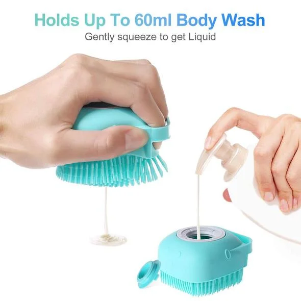 Pet bath massage brush Shampoo Dispenser Cats & Dogs