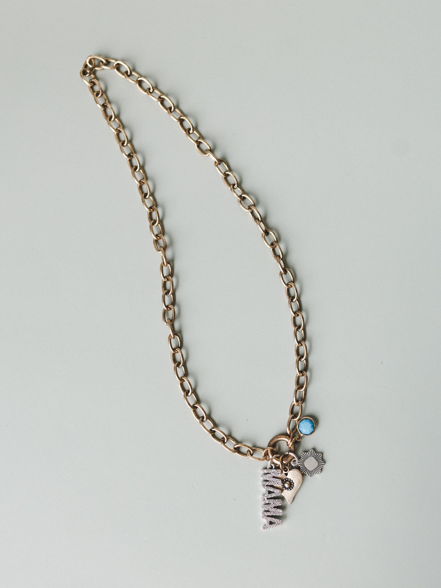 With Love Mama Charm Necklace - Mixed Metal