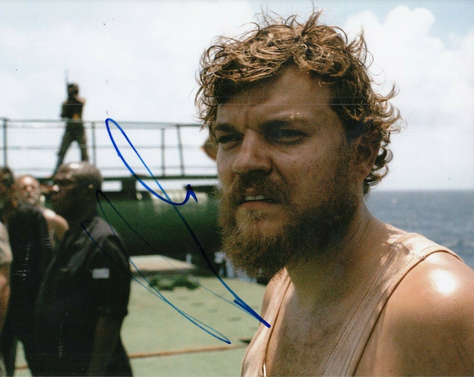 PILOU ASBAEK signed (A HIJACKING) Movie *Mikkel Hartmann* 8X10 *PROOF* W/COA