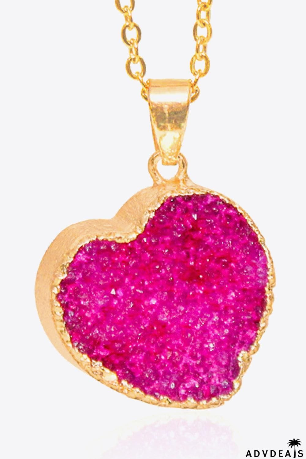 Contrast Heart Druzy Pendant