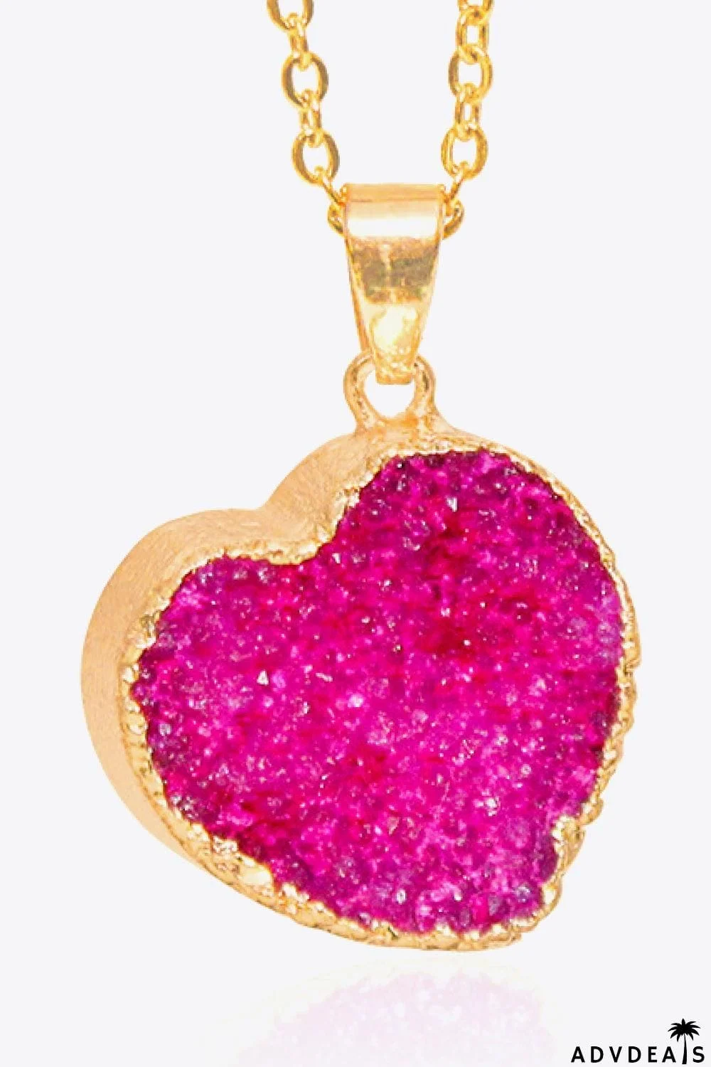 Contrast Heart Druzy Pendant