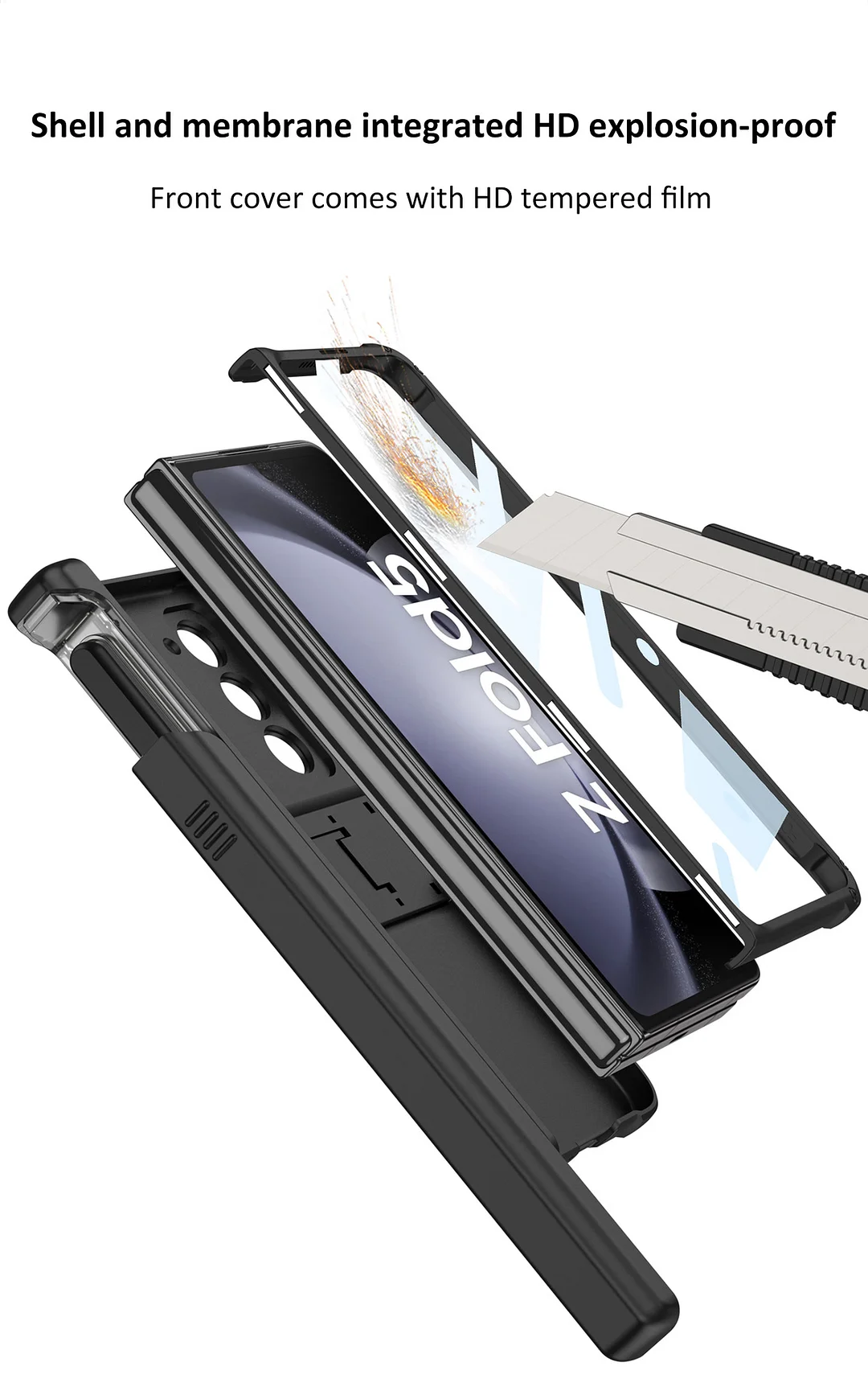Compatible with Samsung Galaxy Z Fold Series Folding Magnetic Hinge Slide Cover Phone Case
