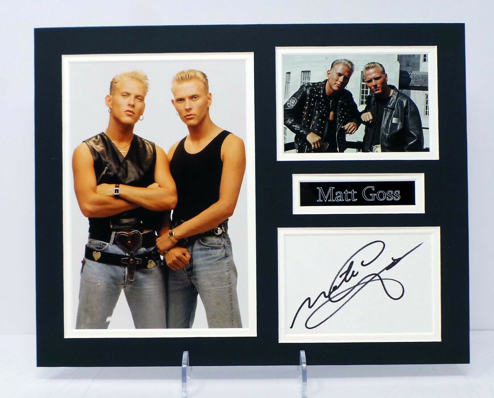 Matt GOSS Bros 70's Singer Signed Mounted 14x11 Photo Poster painting Display 1 AFTAL RD COA