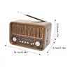 Portable FM AM SW Radio Multi-band Vintage Radios Wireless Bluetooth Speaker wit