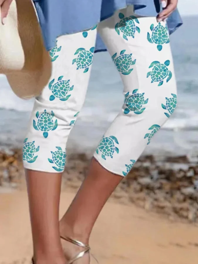 🔥Buy 3 Get 10% Off🔥Women's Vastion Sea Turtle Print Casual Leggings