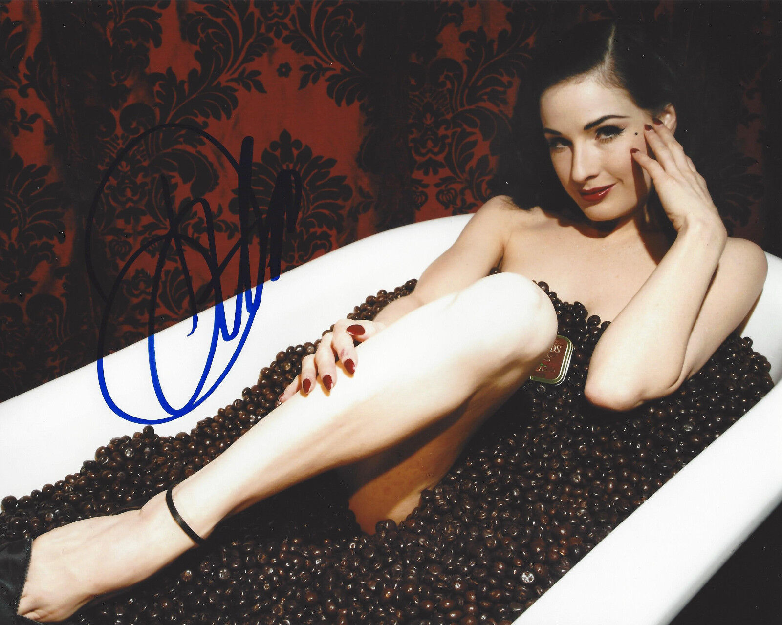 DITA VON TEESE SIGNED AUTHENTIC SEXY 8X10 Photo Poster painting 2 w/COA BURLESQUE MODEL ACTRESS