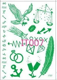 Sdrawing new 1 pc Glow in the Dark Luminous Flash Tattoo Sticker skeleton gold metal Waterproof Tattoo fluorescent noctilucent night