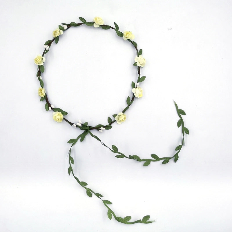 Women’s Vacation Bridal Classic Style Leaf Cloth Tassel Flowers Hair Band