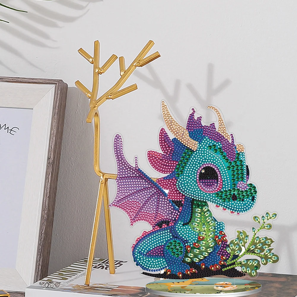 DIY Crystal Diamond Ornament Handmade Dragon Art Craft Acrylic Kids Gift (#5)