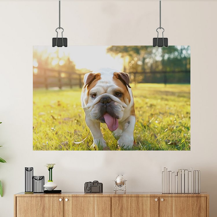 Portrait pet hand-painted oil painting painted cat and dog custom poster/canvas/scroll/magnetic
