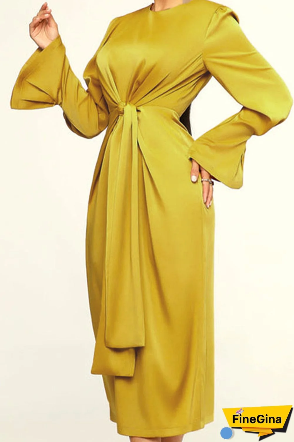 Black Casual Solid Patchwork Fold O Neck Straight Dresses