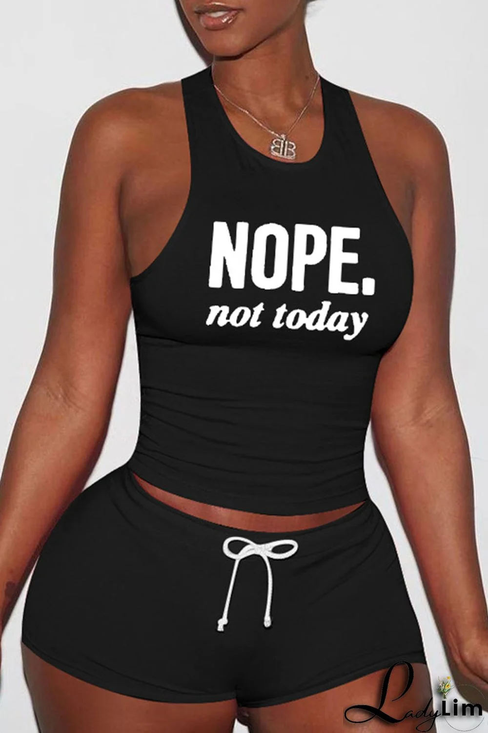 Red Sexy Print Split Joint O Neck Sleeveless Two Pieces