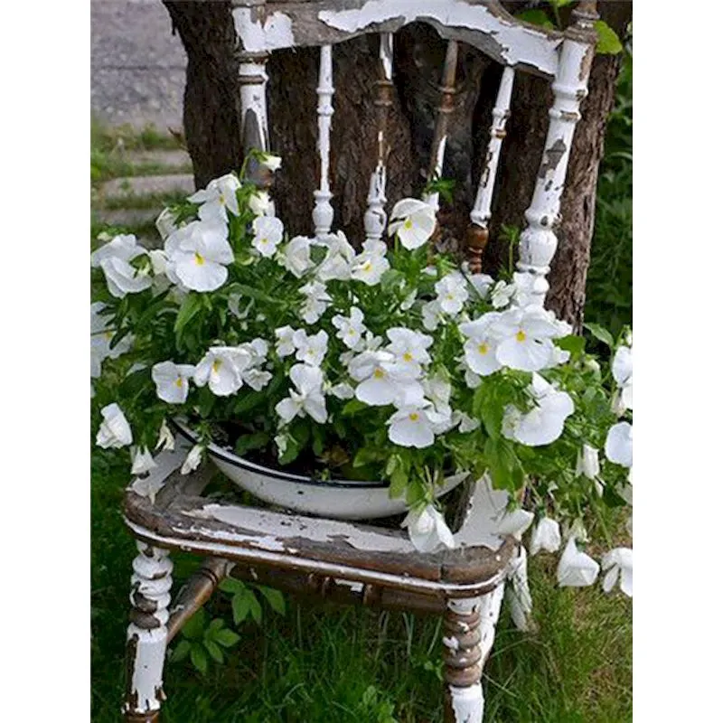 Diamond Painting - Full Round/Square Drill - Flowers On Chair(30*40 - 50*60cm)