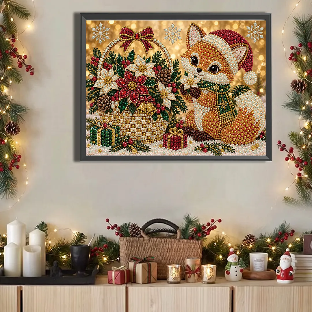 Pearl Painting Kit for Adults Christmas Fox 15.75x11.81in