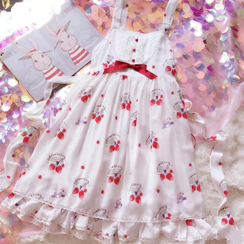 Kawaii Strawberry Printing Dress SP179320
