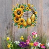 Diamond Painting Acrylic Single Side Drill Sunflower Pendant Charms Kits for Adults Home Window Decor