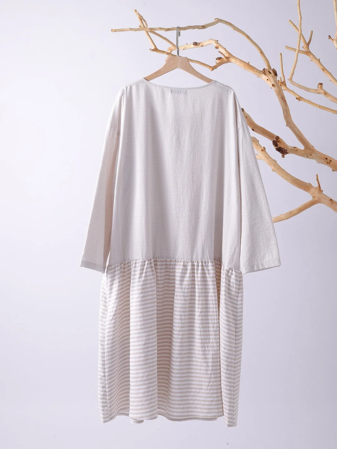 3/4 Sleeve Patch Casual Crew Neck Casualdress