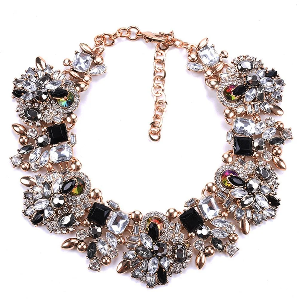 Necklace Colorful Glass Crystal Collar Choker Necklace for Women Fashion Accessories