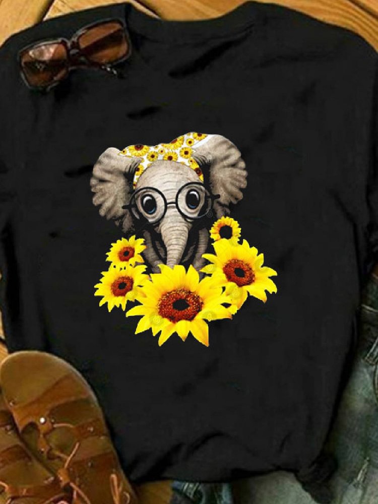 Bestdealfriday Cotton Blend Animal Floral Print Casual Shirts Tops 8826551