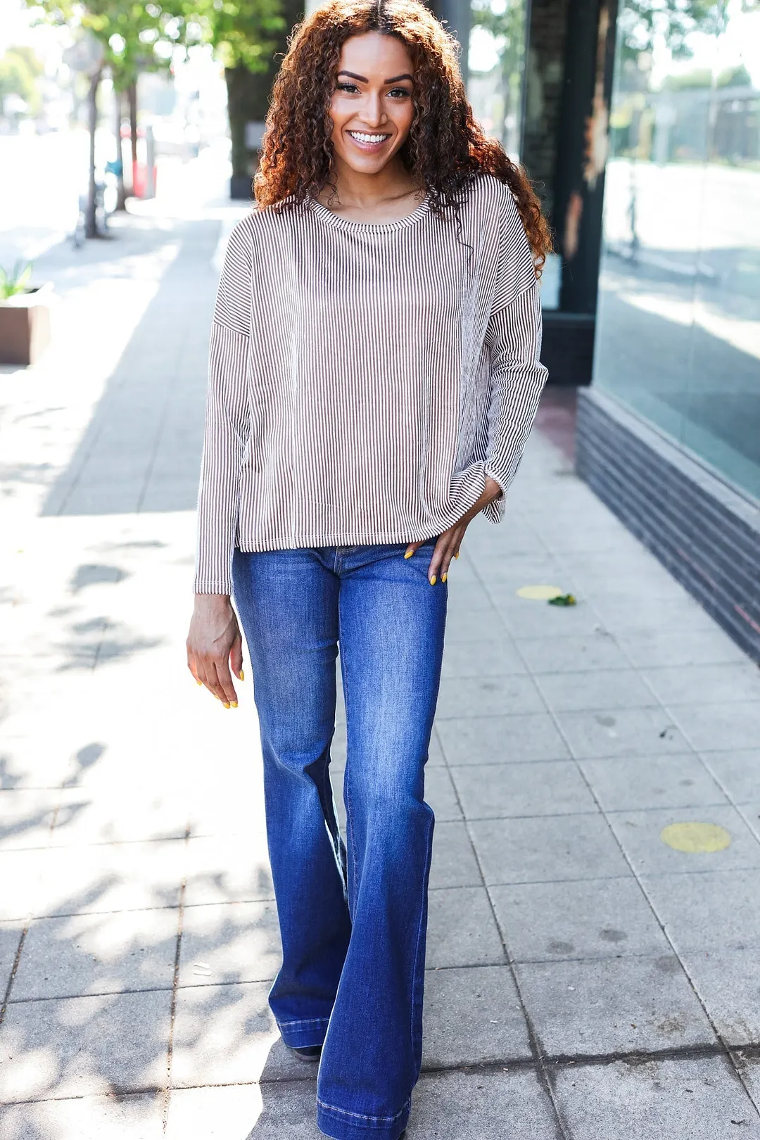 Hello beautiful Camel Rib Dolman Sweater Top