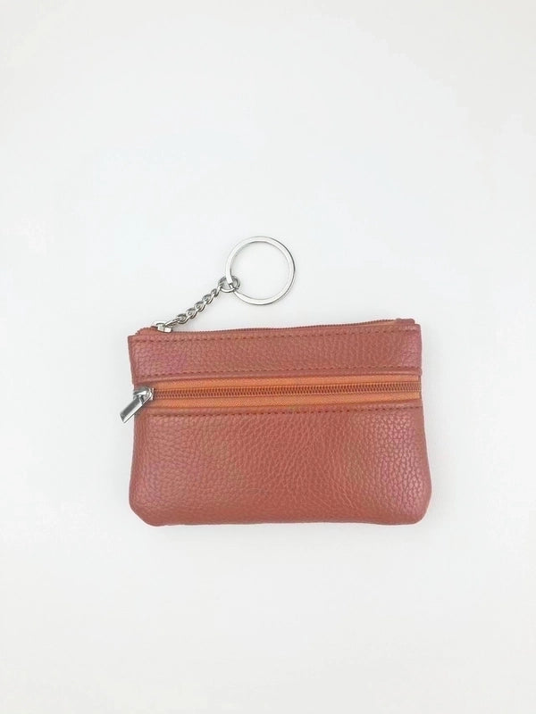 Women’s Solid Color Pu Leather Zipper Coin Purses