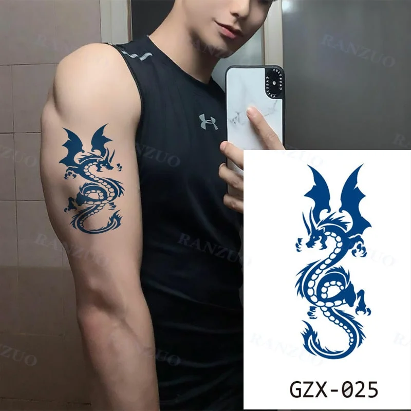 Waterproof Temporary Tattoos Stickers Temporary Tattoo for Women Men Fashion Art Tatoo Sticker Chest Stickers Neck Tattoo Fake