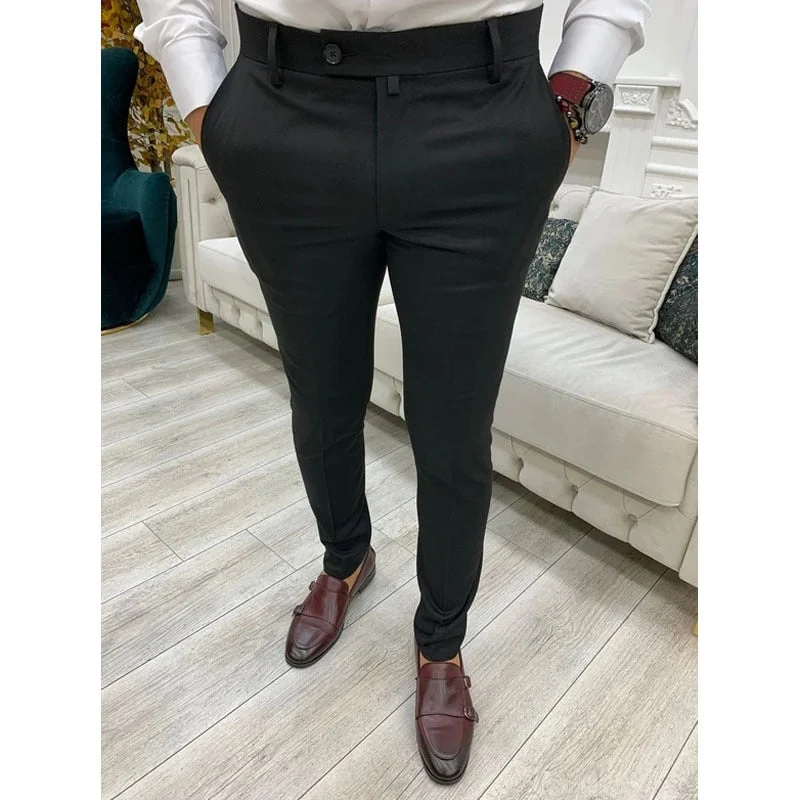 Inongge European American Men's New Fashion Casual S  uit Pants Classic Streetwear Trousers Soft Mid Waist Business Male Long pants