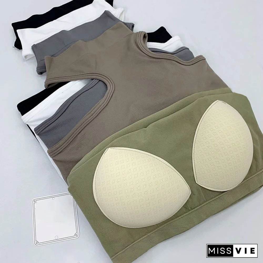 Irregular Pure Color Crop Top