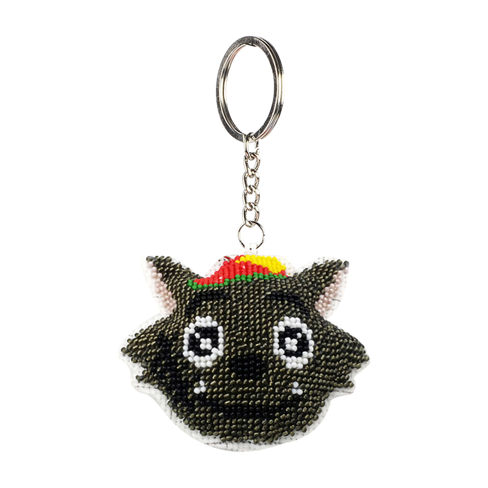 

Wolf - Bead Embroidery - Keychain, 501 Original