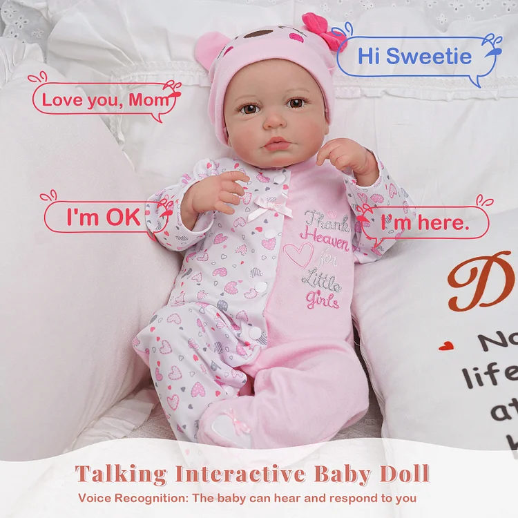 Babeside Quiet Reborn Baby Carina 20" Little Infant Girl Best Boy for Kids with Heartbeat Coos and Breath