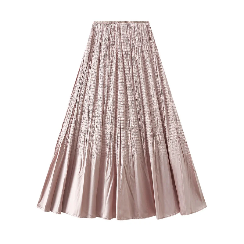 Nigikala Nigikala A-Word Half-Dress Woman 2025 Spring New High-End Temperament Pendant Fishtail 100-Folded Long Dress K532