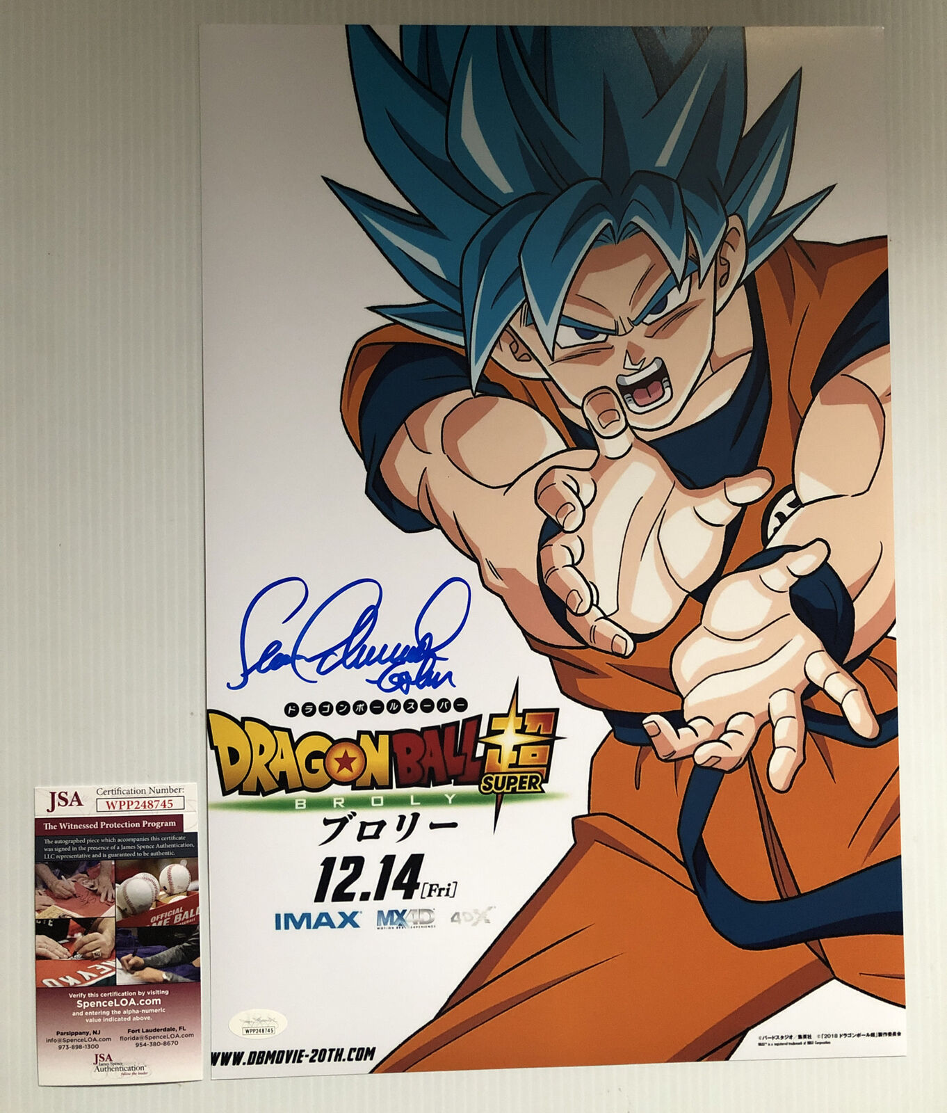 Sean Schemmel Signed Autographed 12x18 Photo Poster painting Dragon Ball Z Super Broly JSA COA 3