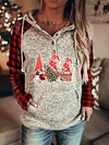 Red Plaid Women's Hoodie Christmas Print