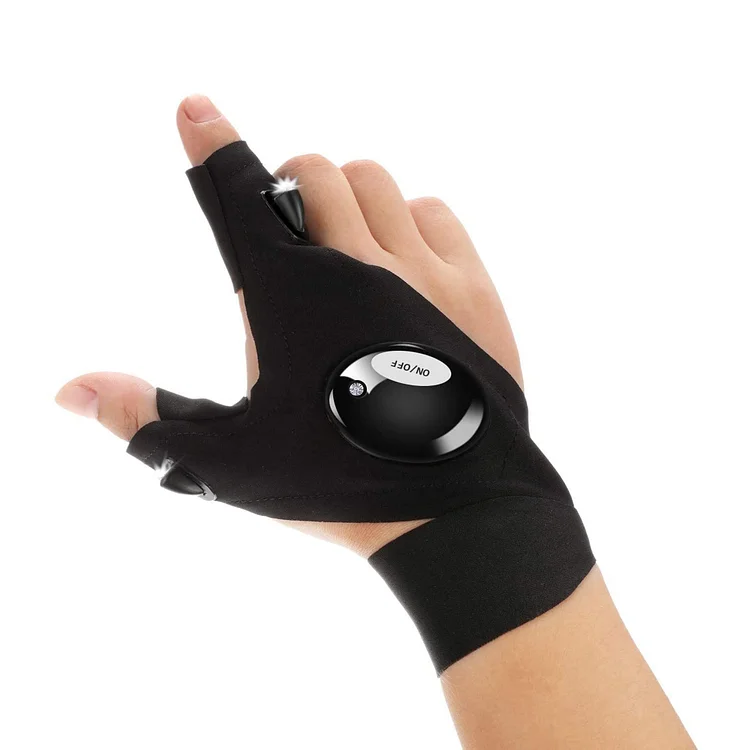 Fingerless LED Flashlight Gloves