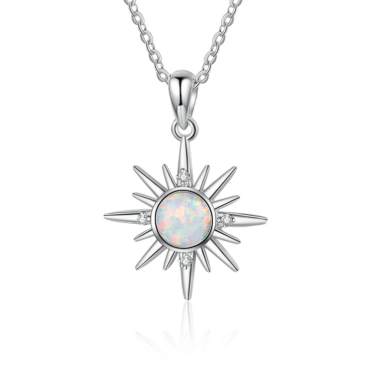 Sun Opal Pendant Necklace for Women