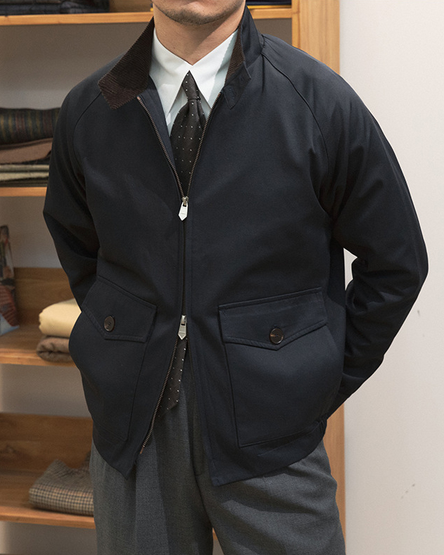 Men's Navy Blue Gentleman Vintage Work Jacket