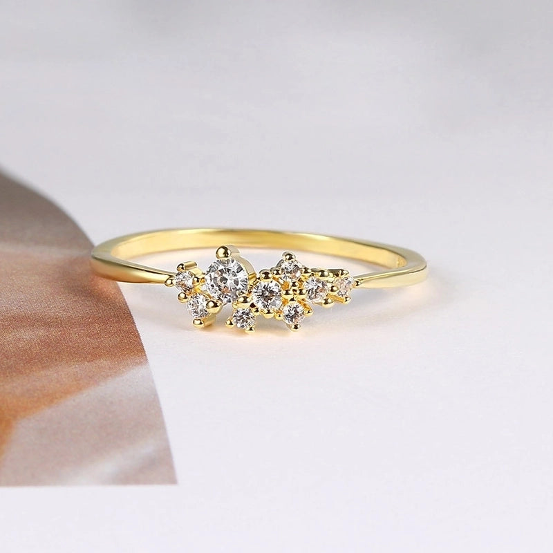 Formal Geometric Copper Inlaid Zircon Rings