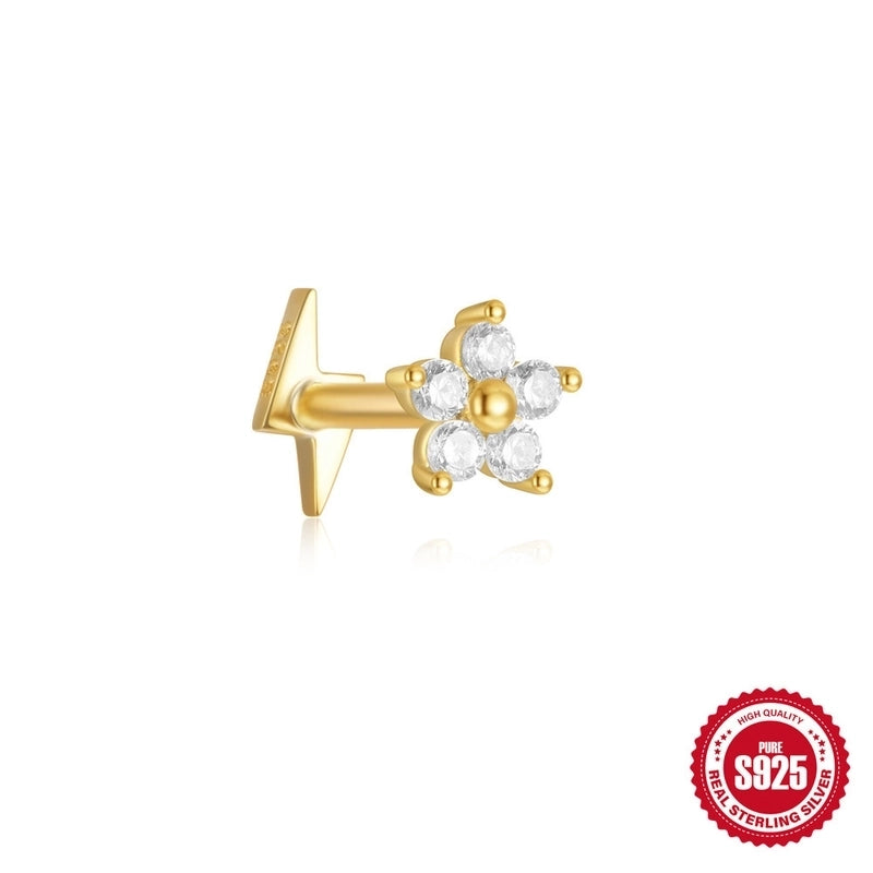 1 Piece 925 Sterling Silver Devil’s Eye Star Moon Ear Studs