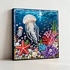 Jellyfish Art Diamond Painting Kit for Adults Home Decor 25x25cm With Frame