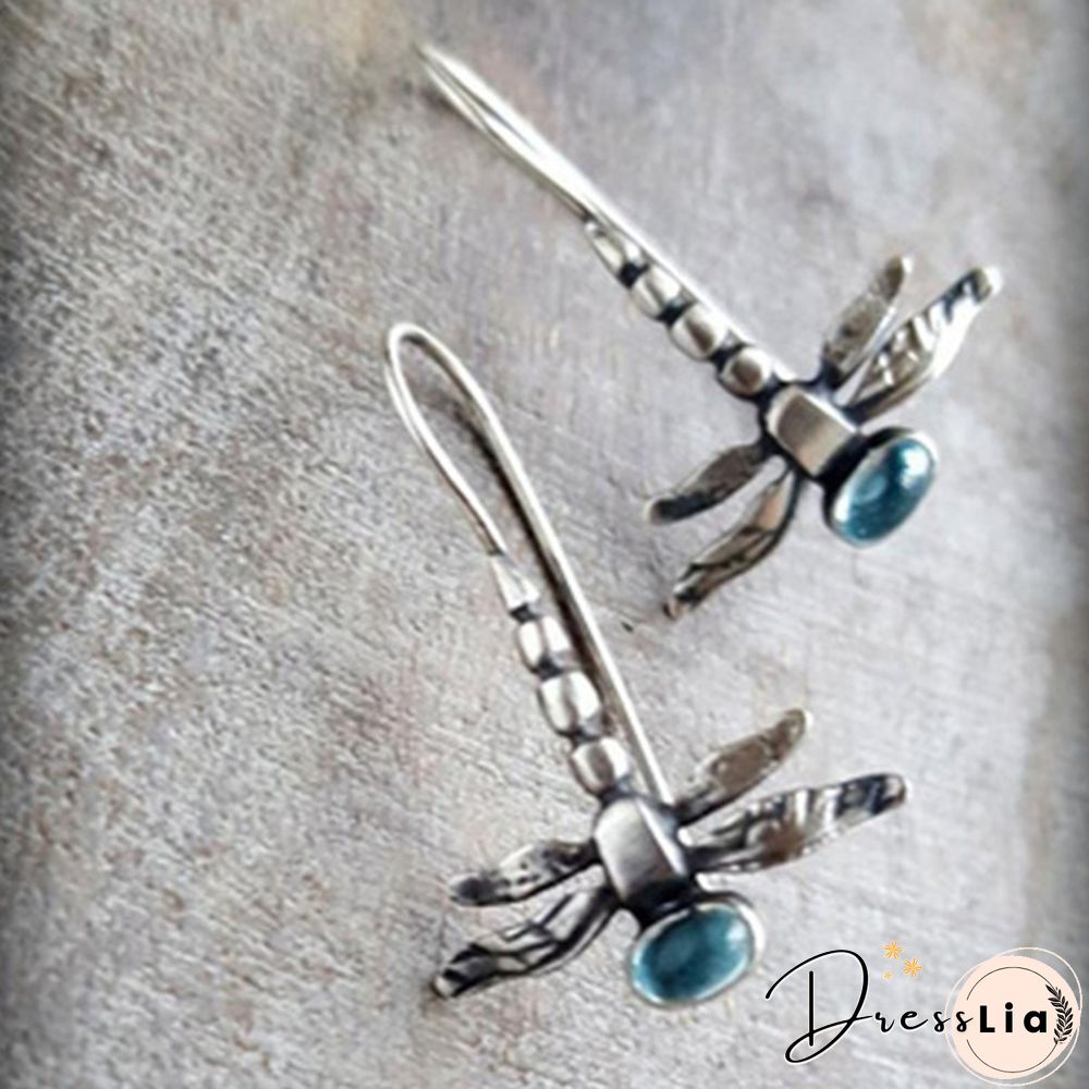 Luxurious Fashion Wedding Jewelry for Women Earring Exquisite Dragonfly 925 Sterling Silver Natural Aquamarine Colors Diamond Earrings Gorgeous Woman Engagement Anniversary Party Accessories Fine Gift