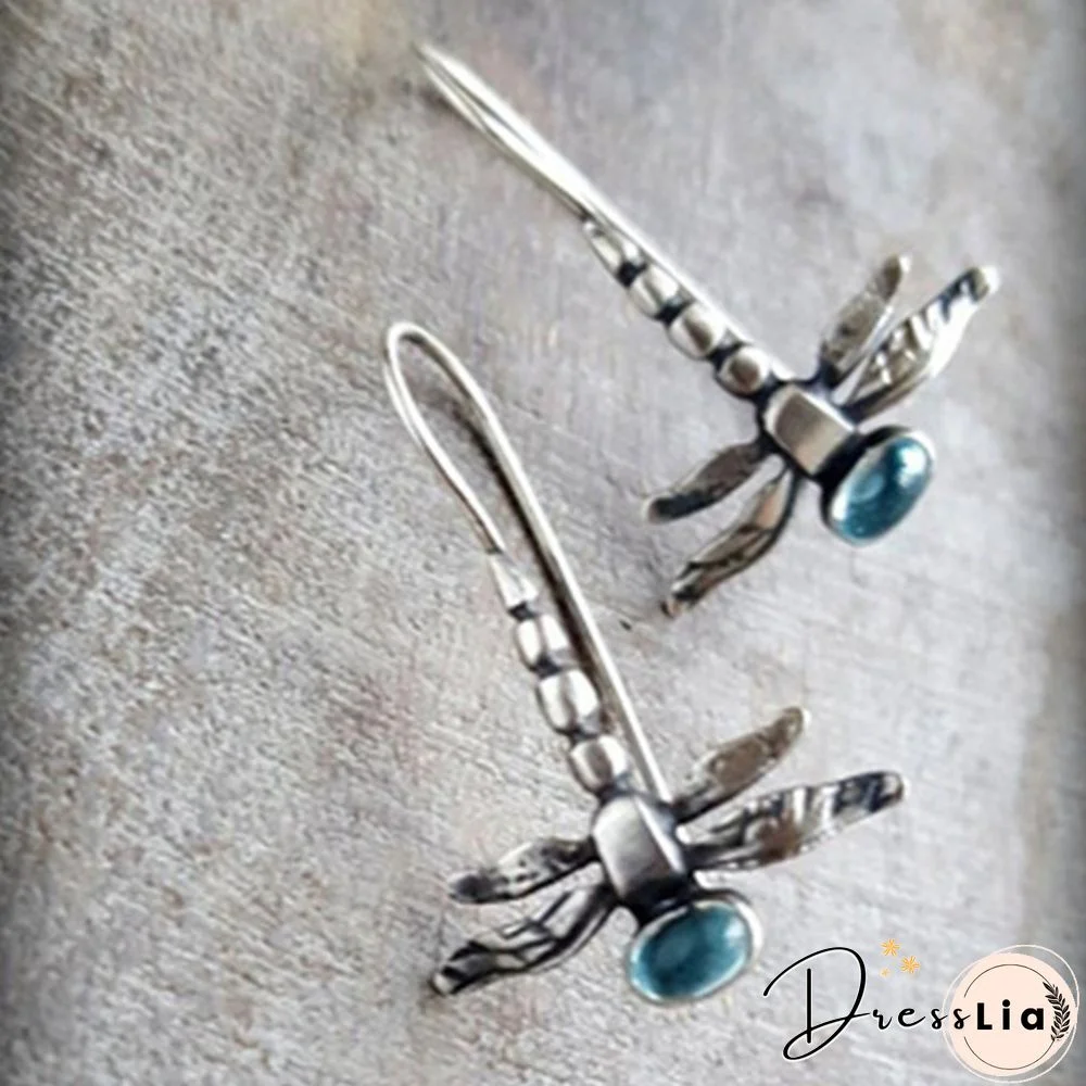 Luxurious Fashion Wedding Jewelry for Women Earring Exquisite Dragonfly 925 Sterling Silver Natural Aquamarine Colors Diamond Earrings Gorgeous Woman Engagement Anniversary Party Accessories Fine Gift