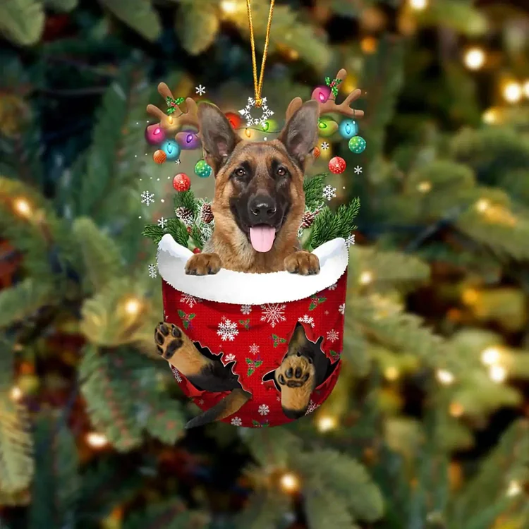 German Shepherd Acrylic Christmas Tree Ornament