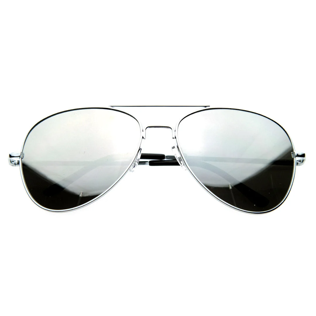 Premium Mirrored Aviator Top Gun glasses w/ Spring Loaded Temples