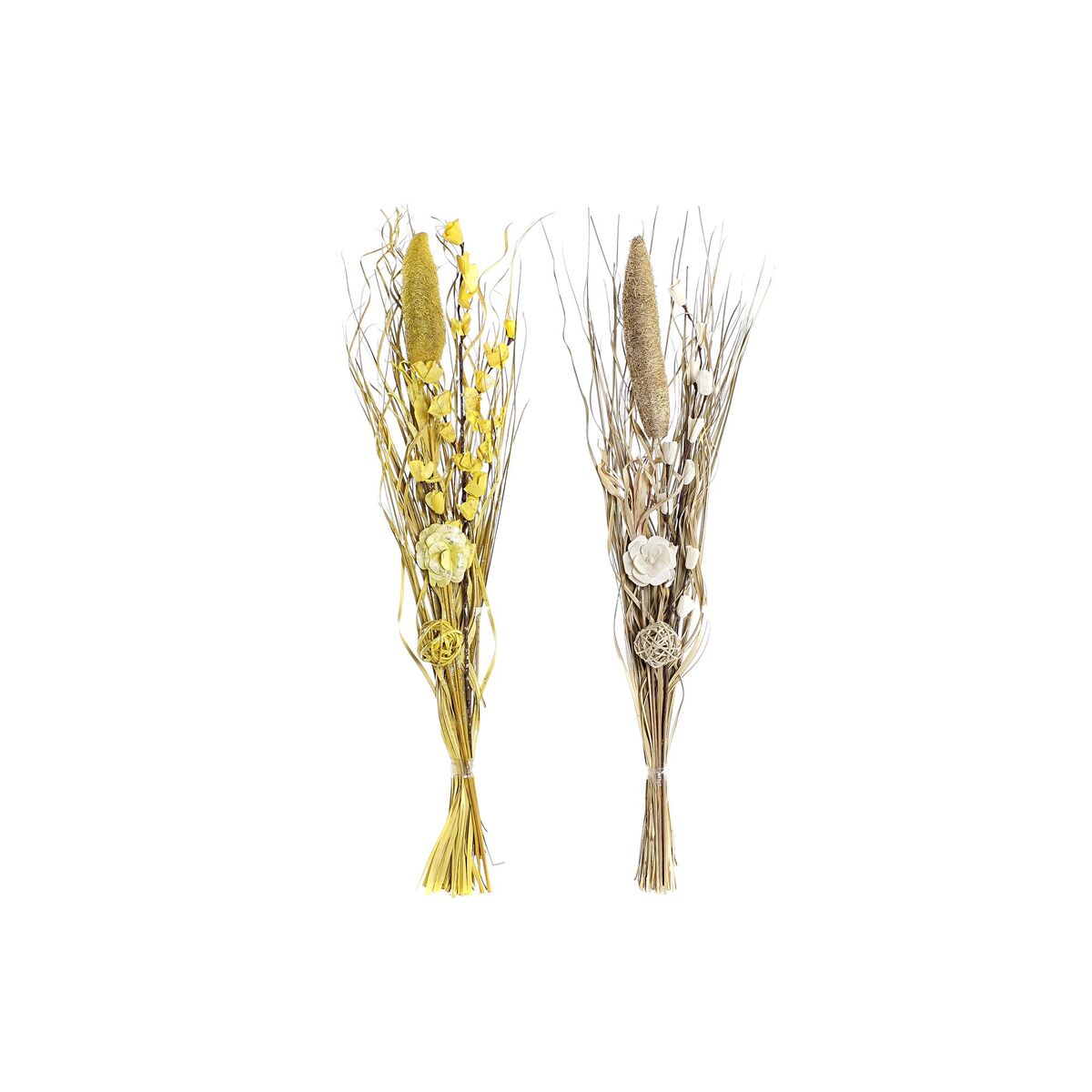 Bunch DKD Home Decor Natural Golden White Yellow Dried flower (30 x 30 x 100 cm) (2 Units)
